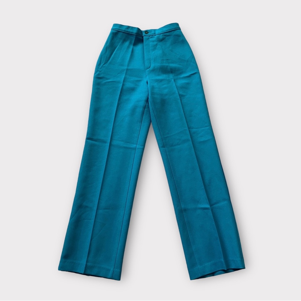 Vintage 80s/1980s turquoise blue pants/trousers